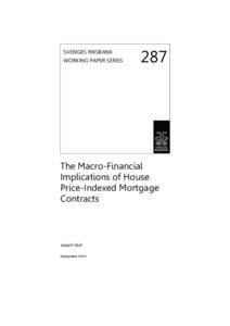 SVERIGES RIKSBANK WORKING PAPER SERIES 287  The Macro-Financial