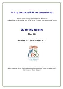 Family Responsibilities Commission - Quarterly Report No 18