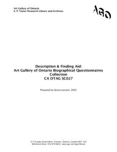 Art Gallery of Ontario / Science / Methodology / Evaluation / Research methods / Questionnaire / Survey methodology