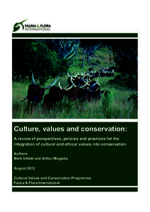 Integrating Cultural, Spiritual and Ethical Dimensions into the Conservation of Nature and the Management of Natural Resources