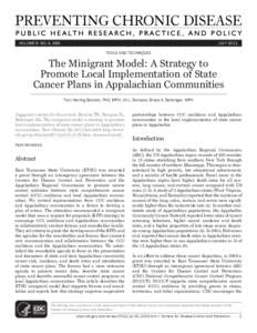 VOLUME 8: NO. 4, A89  JULY 2011 TOOLS AND TECHNIQUES  The Minigrant Model: A Strategy to