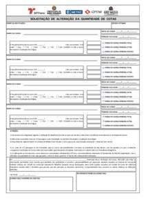 SOLICITAÇÃO DE ALTERAÇÃO DA QUANTIDADE DE COTAS NOME DA INSTITUIÇÃO: CÓDIGO SPTRANS:  INÍCIO DO CURSO: ______/______/_________