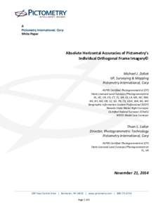 A Pictometry International, Corp White Paper Absolute Horizontal Accuracies of Pictometry’s Individual Orthogonal Frame Imagery©
