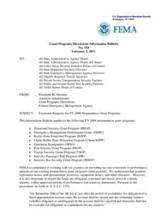 U.S. Department of Homeland Security Washington, DC[removed]Grant Programs Directorate Information Bulletin No. 354