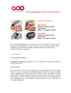 Fiche pédagogique 2ème cycle Primaire  Collection Minibios Julie Payette Auteures : Christine Ouin & Louise Pratte