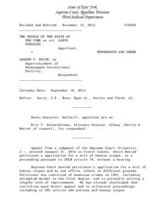 State of New York Supreme Court, Appellate Division Third Judicial Department Decided and Entered: November 13, 2014 ________________________________ THE PEOPLE OF THE STATE OF