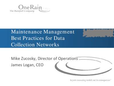 Maintenance Management Best Practices for Data Collection Networks