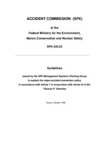ACCIDENT COMMISSION (SFK) at the Federal Ministry for the Environment, Nature Conservation and Nuclear Safety SFK-GS-23 __________________________________________________________________