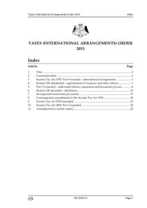 Taxes (International Arrangements) Order[removed]Index c TAXES (INTERNATIONAL ARRANGEMENTS) ORDER