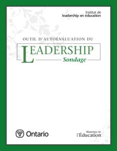 Institut de leadership en éducation OUTIL D’AUTOÉVALUATION DU  L