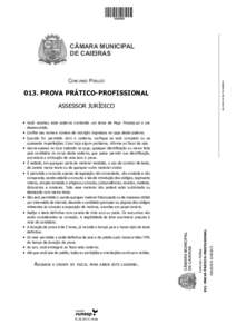 CÂMARA MUNICIPAL DE CAIEIRAS Assinatura do Candidato  Concurso Público