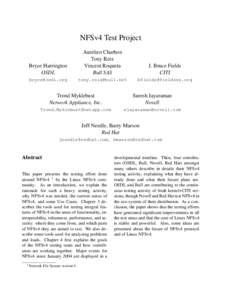 Network File System / OpenSolaris / Solaris / Linux kernel / Linux Test Project / Novell / Linux distribution / Access control list / Software / System software / Computer architecture