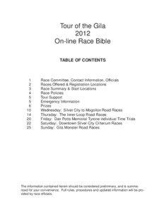 Tour of the Gila 2012 On-line Race Bible