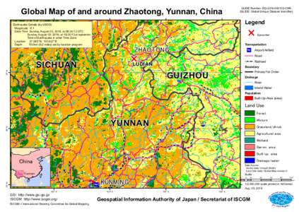 Global Map of and around Zhaotong, Yunnan, China  GLIDE Number: EQ[removed]CHN (GLIDE: Global Unique Disaster Identifier)  ®