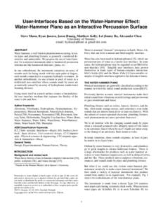 User-Interfaces Based on the Water-Hammer Effect