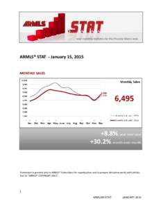 ARMLS® STAT - January 15, 2015  MONTHLY SALES +8.8%, year-over-year +30.2%, month-over-month