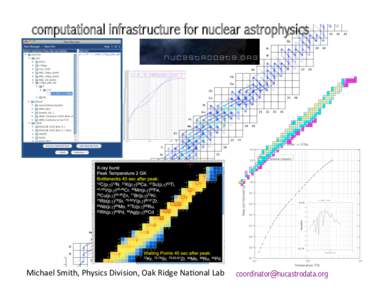 computational infrastructure for nuclear astrophysics  Michael	
  Smith,	
  Physics	
  Division,	
  Oak	
  Ridge	
  Na:onal	
  Lab	
   