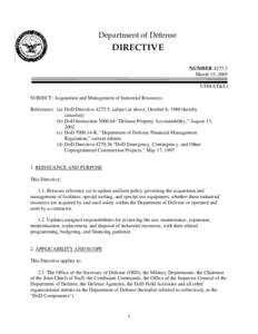 DoD Directive[removed], March 15, 2005