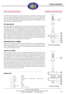 T4340 SERIES  APPLICATION DETAILS FRAME JOINTING SETS