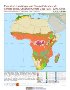 Population, Landscape, and Climate Estimates, v3: Climate Zones, Observed Climate Data, Africa National Aggregates of Geospatial Data Collection Africa Equidistant Conic Projection