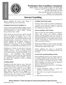 Internet Gambling Pamphlet (GC5-165)