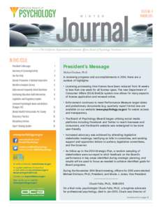 California Board of Psychology - Winter Journal