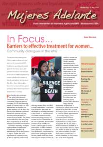 Mujeres Adelante  Wednesday • 23 July 2014 Daily newsletter on women’s rights and HIV – Melbourne 2014