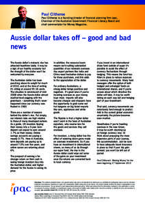 United States dollar / Finance / Paul Clitheroe / Hedge / Aussie