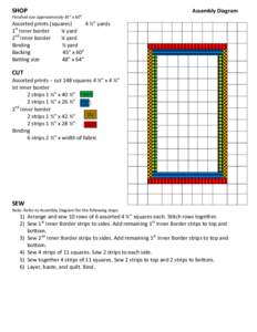 SHOP  Assembly Diagram Finished size approximately 45” x 60”