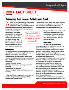 Living well with lupus  Lupus Canada FACT SHEET