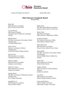 Carolyn Everidge-Frey, Director  Sandra Orth, Chair Ohio Educator Standards Board Revised[removed]