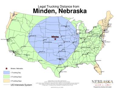 Legal Trucking Distance from  Minden, Nebraska Seattle