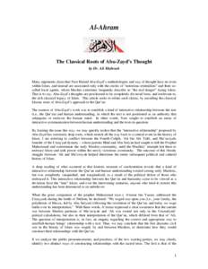 Microsoft Word - al-Ahram_The-Classical-Roots-of-Abu-Zayds-Thoughts.doc