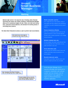 Banking / Accounting software / Bank / Microsoft Dynamics GP / Deposit account / Debits and credits / Cash management / Finance / Business / Accounting systems