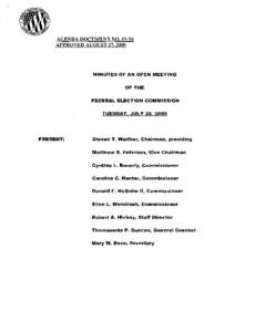 AGENDA DOCUMENT NO[removed]APPROVED AUGUST 27, 2009 MINUTES OF AN OPEN MEETING