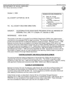 Welfare / Able-bodied Adults Without Dependents / Supplemental Nutrition Assistance Program / CalWORKs / General Assistance / CFAP-DT / Unemployment benefits / California Department of Social Services / Workfare / Federal assistance in the United States / Economy of the United States / Government