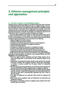 [removed]Fisheries management principles and approaches  3.1 The Code of Conduct for Responsible Fisheries