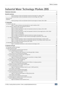 Table of contents  Industrial Water Technology Markets 2015 Publication information	  ii