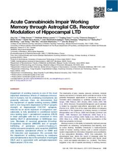 Acute Cannabinoids Impair Working Memory through Astroglial CB1 Receptor Modulation of Hippocampal LTD