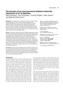 Research Article[removed]The structure of an insect parvovirus (Galleria mellonella densovirus) at 3.7 Å resolution