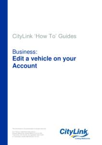 CityLink ‘How To’ Guides Business: Edit a vehicle on your Account