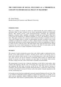 Microsoft Word - Janet Stanley - The Usefulness of social exclusion.doc