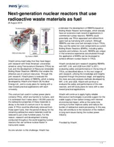 Next-generation nuclear reactors that use radioactive waste materials as fuel