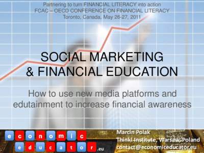 SOCIAL MARKETING  & FINANCIAL EDUCATION