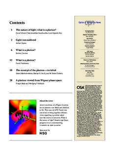 opn  Contents 1  Optics & Photonics News