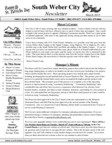 South Weber City Newsletter MarchE. South Weber Drive - South Weber, UTFAX