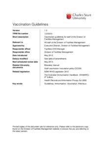 Vaccination Guidelines Version 1.0  TRIM file number