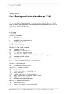 Guardianship and Administration Act 1993