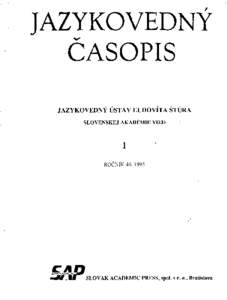 JAZYKOVEDNÝ ČASOPIS • v y JAZYKOVEDNÝ USTAV ĽUDOVÍTA STURA