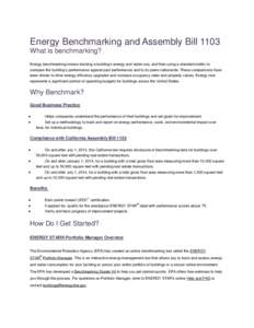 Microsoft Word - Energy Benchmarking and Assembly Bill 1103.doc